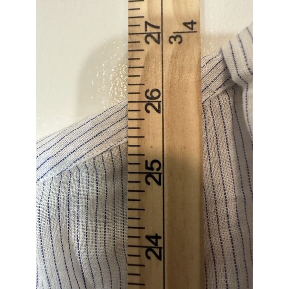NWT UNTUCKit Linen Blend Angelen Striped Long Sleeve Button Down Shirt Size 0 - Picture 4 of 6